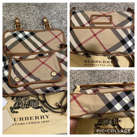 BURBERRY Classic Stripe Shoulder Bag, BROWN - Picture 8 of 8